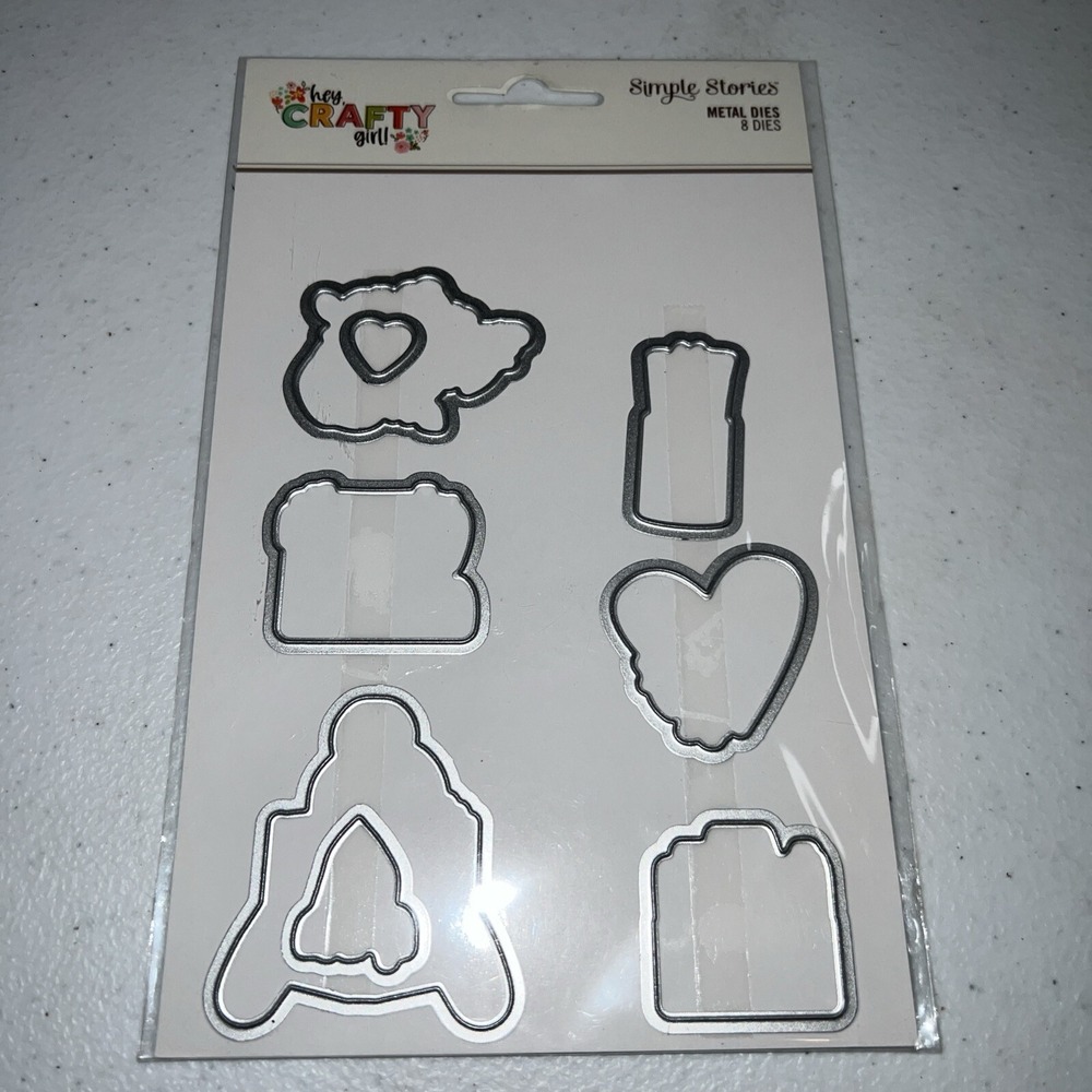 Simple Stories  METAL CUTTING DIE - HEY CRAFTY GIRL- 8 Dies